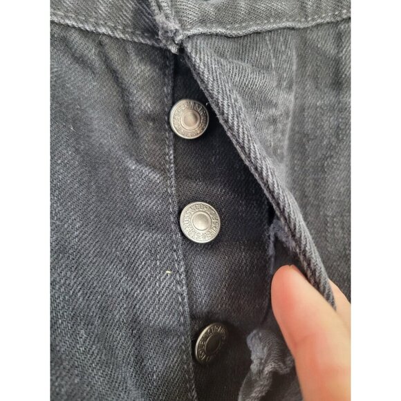 Levis 501 Jeans Mens 38x30 Black Denim Straight Leg Button Fly Charcoal Wash - Picture 6 of 6